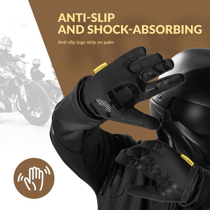 rockbros black windproof thermal full-finger cycling gloves