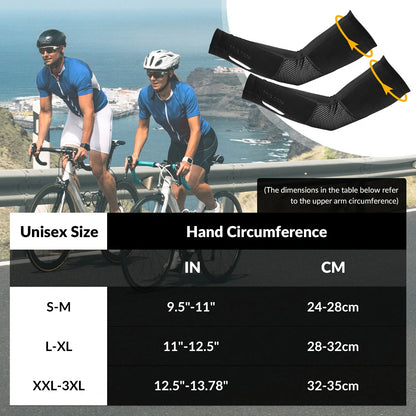 rockbros black thermal arm sleeves in soft fleece-lined polyester-spandex