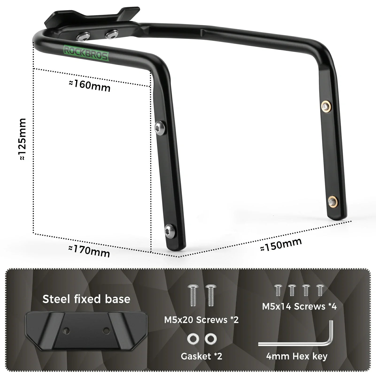 ROCKBROS saddle rail bottle cage black anti-shake