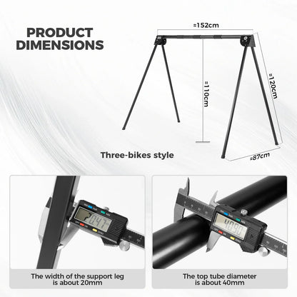 bicycle display stand for stable bike parking and storage at home or in the garage#Size_Three-bikes style