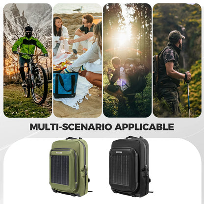 ROCKBROS solar backpack 20L with detachable 14W solar panel