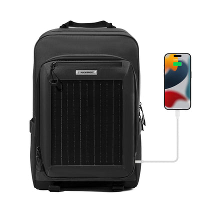 ROCKBROS solar backpack 20L with detachable 14W solar panel
#Color_Black