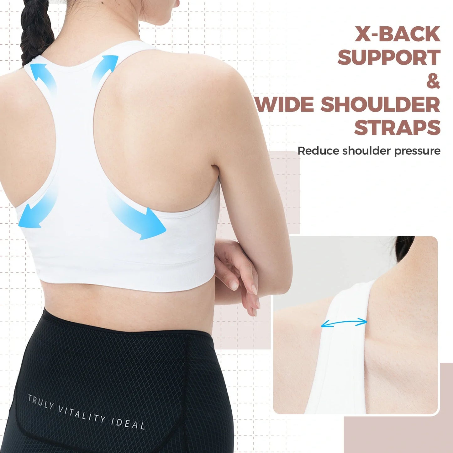 ROCKBROS sports bra for dames high impact seamless padding#zwart