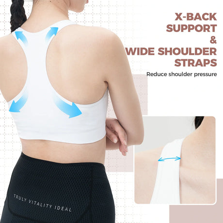 Dames sport-bh met vaste padding en X-rug