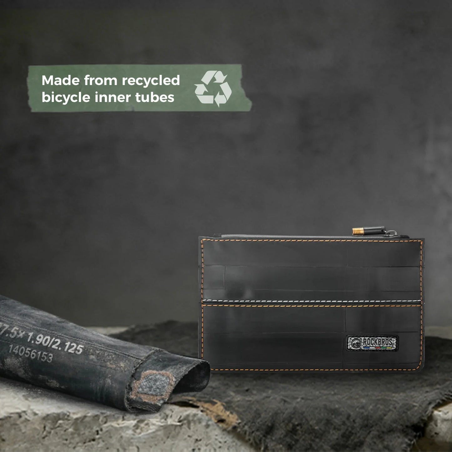 Road-to-Sky Sustainable Eco-Friendly Recycled Tire Bike Wallet 0.7L