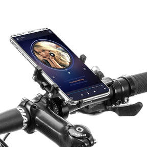 Zwarte CNC aluminium telefoonhouder fiets