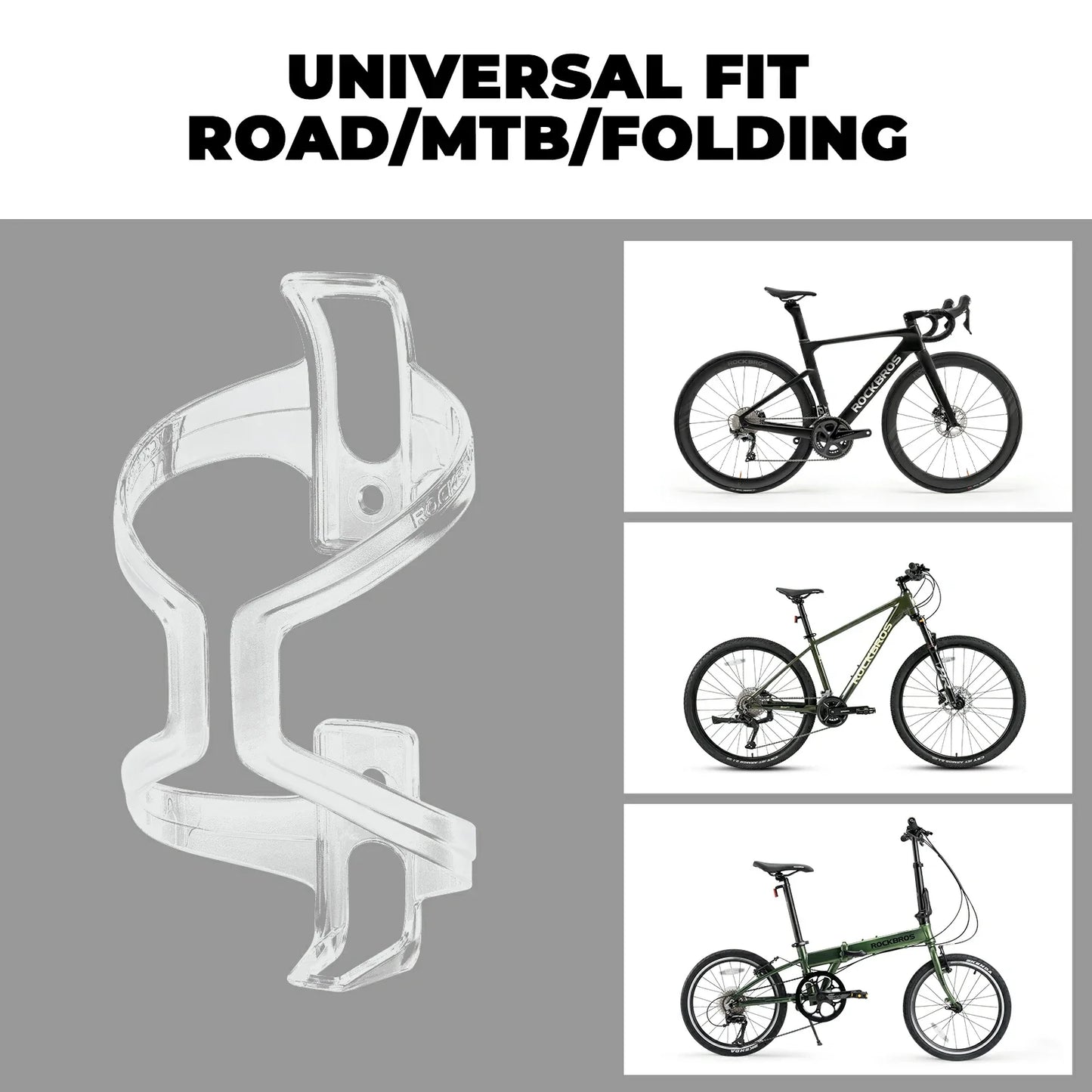Transparent PC lightweight bike bottle cage 2 pack wide opening design#color_Transparent