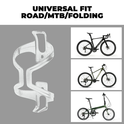 Transparent PC lightweight bike bottle cage 2 pack wide opening design#color_Transparent