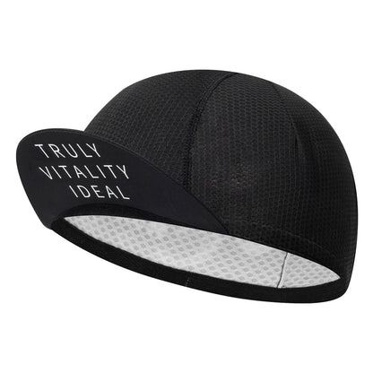 TVI lightweight cycling cap designed to be worn under a helmet, offering sun protection, sweat absorption, and all-day comfort. #Style_Glassic Black