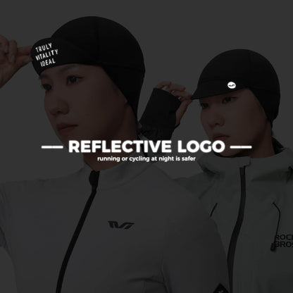 black tvi micro-fleece thermal cycling cap with windproof ear flaps