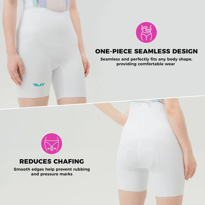 TVI Women's Cycling Bib Shorts - Ultimate Comfort & Style#Color_White