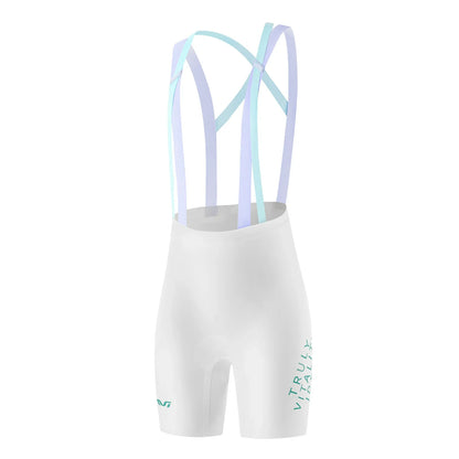 TVI Women's Cycling Bib Shorts - Ultimate Comfort & Style#Color_White