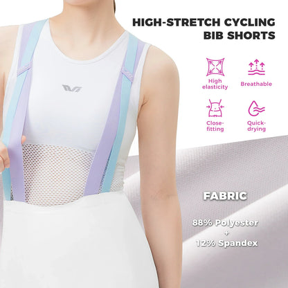 TVI Women's Cycling Bib Shorts - Ultimate Comfort & Style#Color_White
