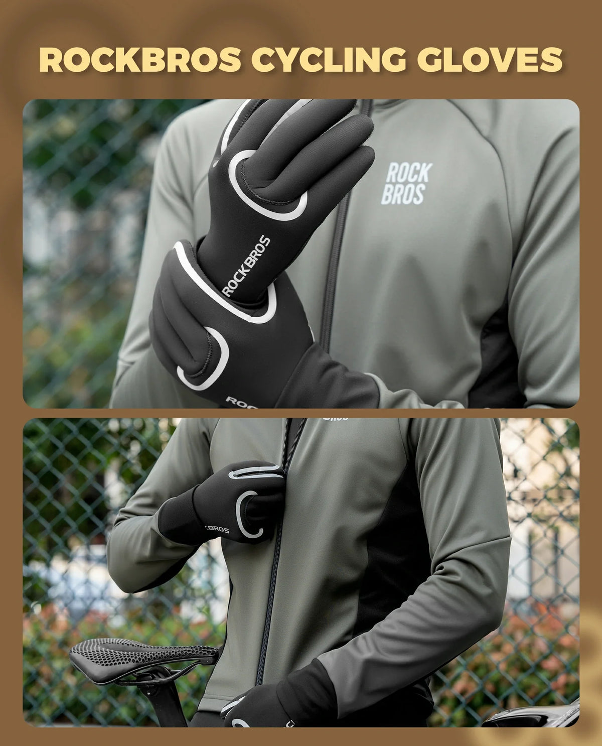 Unisex winter fietshandschoenen met touchscreen en grip
