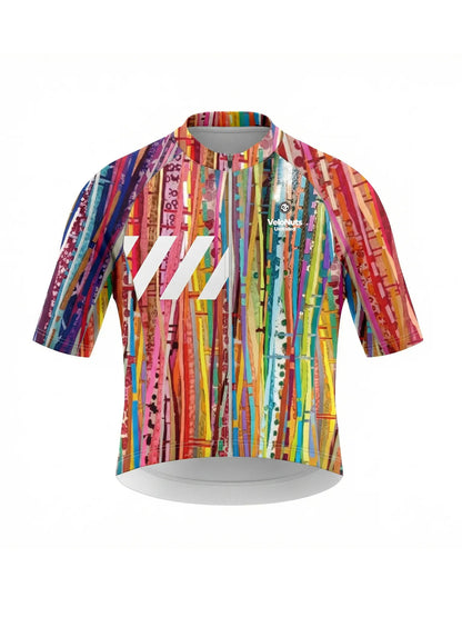 ROCKBROS heren fietsshirt Terrain Blocks ademend wielershirt Carnival Strata