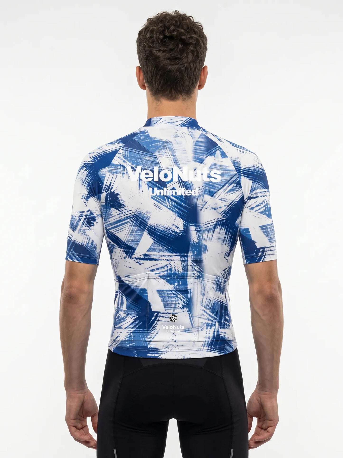 ROCKBROS heren fietsshirt Ink Burst ademend wielershirt Cobalt Strokes