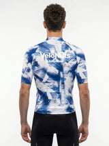 ROCKBROS heren fietsshirt Ink Burst ademend wielershirt Cobalt Strokes