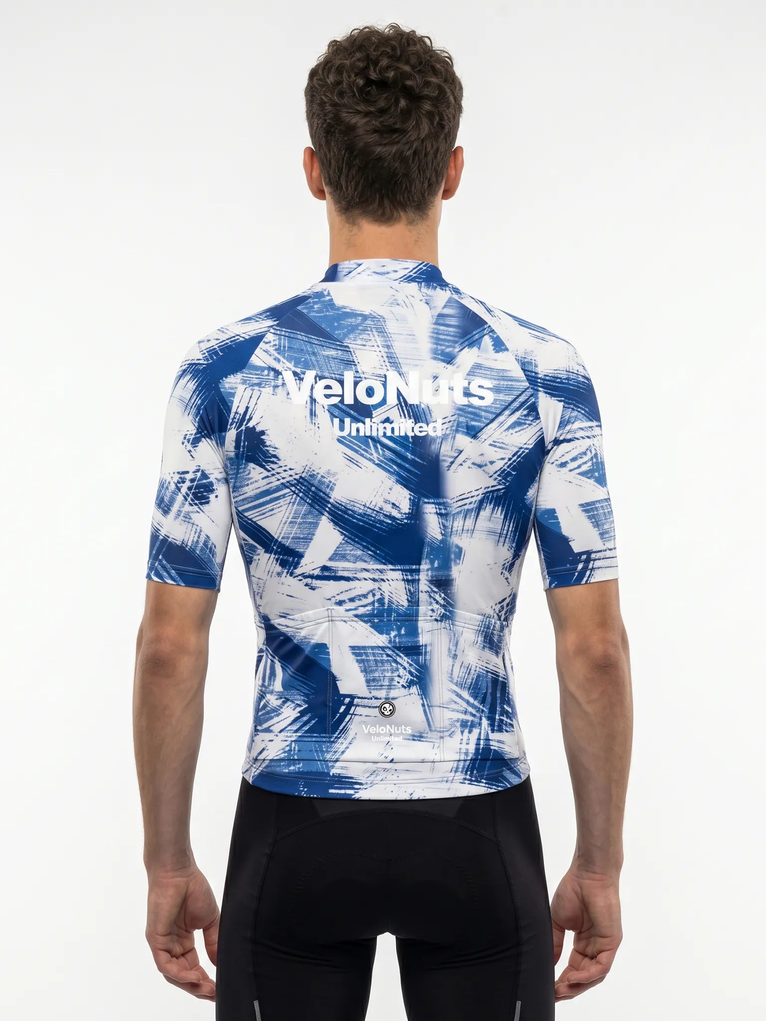 ROCKBROS heren fietsshirt Ink Burst ademend wielershirt Cobalt Strokes