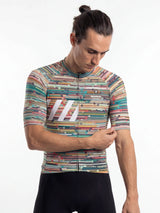 ROCKBROS heren fietsshirt Retro Signal ademend wielershirt Confetti Stripe