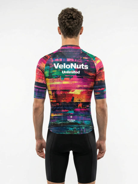 ROCKBROS heren fietsshirt Retro Signal ademend wielershirt Neon Glitch