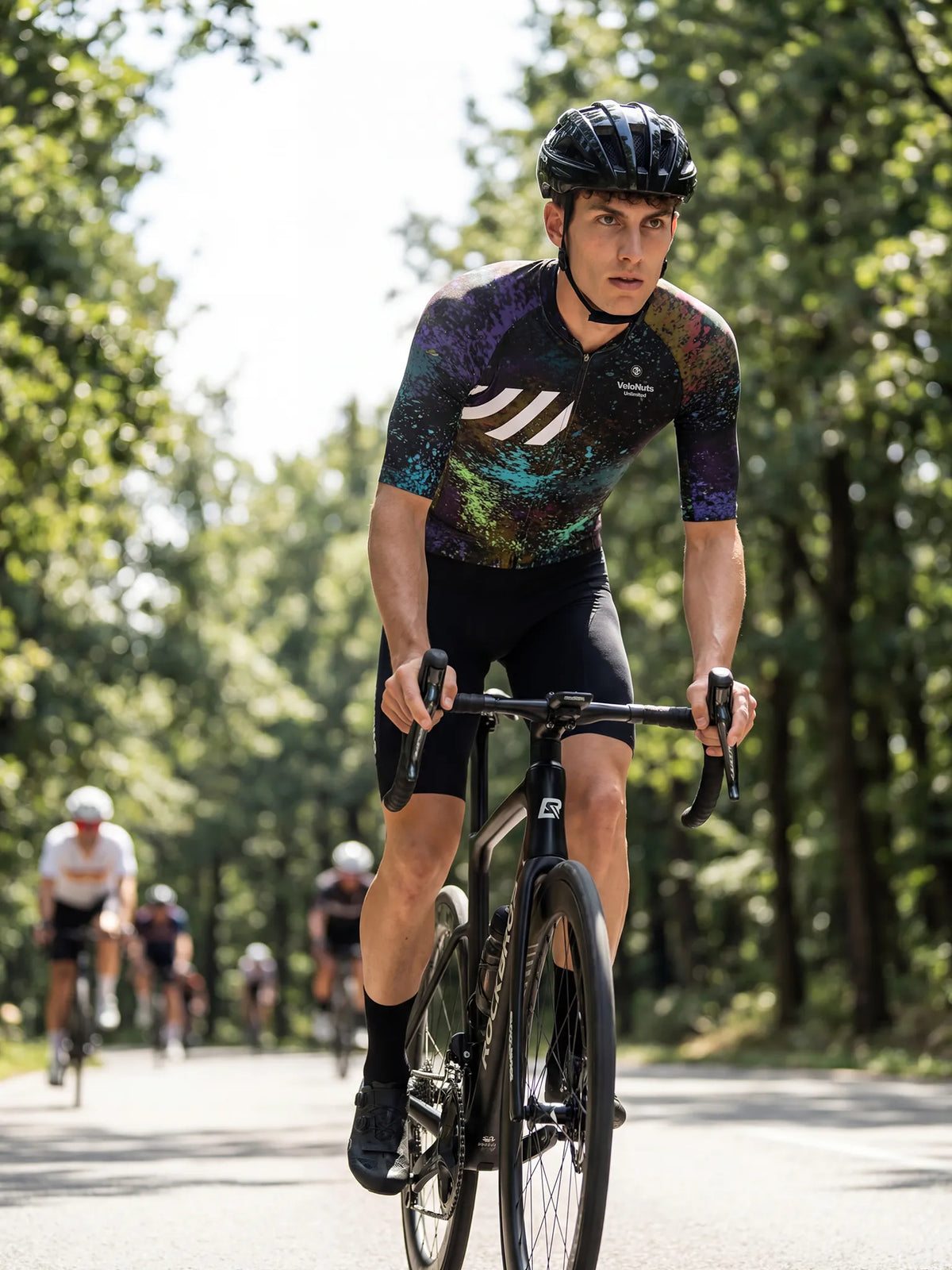 ROCKBROS heren fietsshirt Ink Burst ademend wielershirt Cosmic Spray