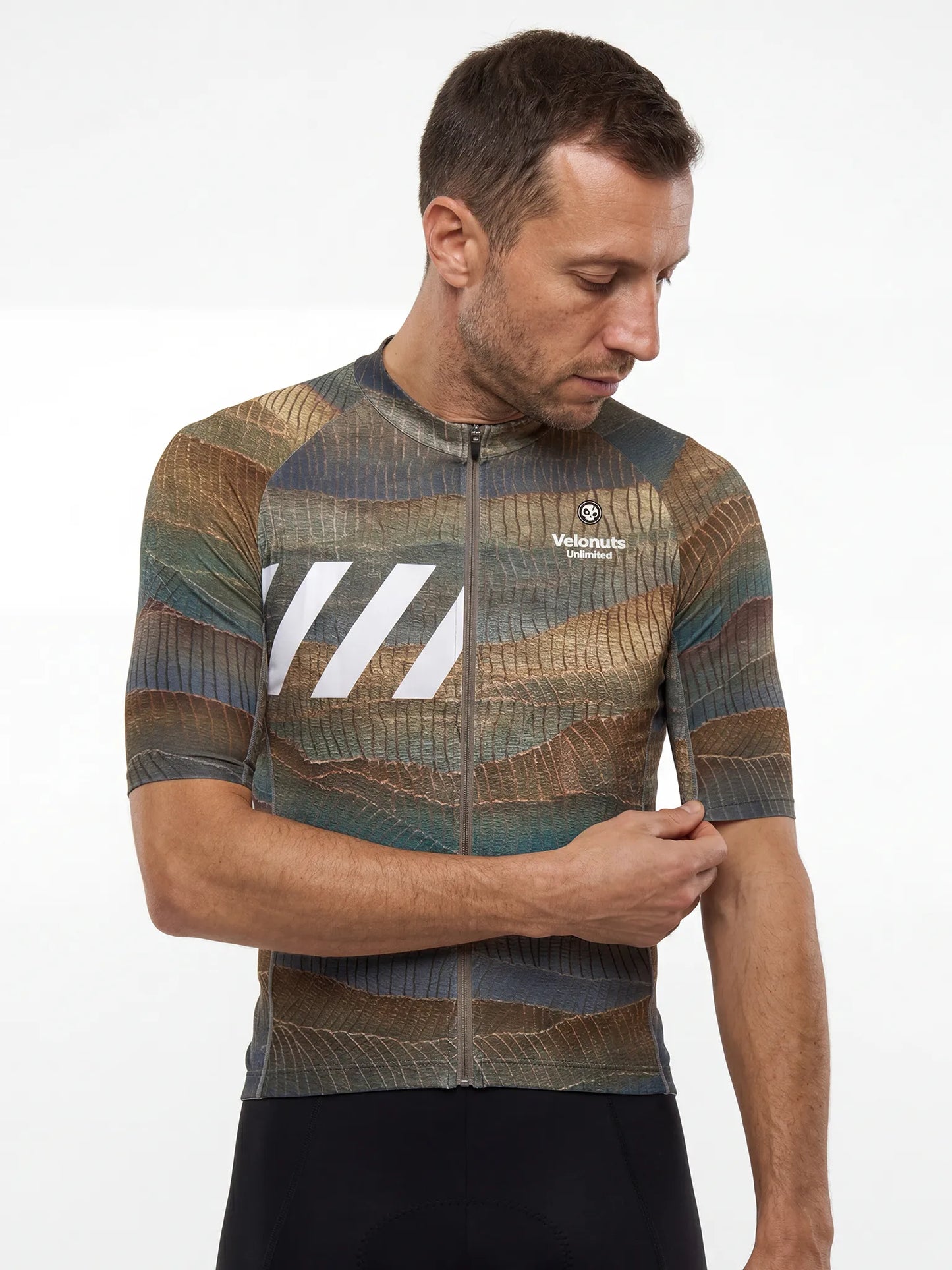 ROCKBROS heren fietsshirt Terrain Blocks ademend wielershirt Desert Contour