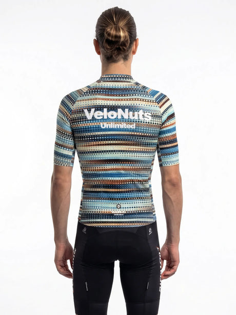 ROCKBROS heren fietsshirt Retro Signal ademend wielershirt Dotwave Stripe