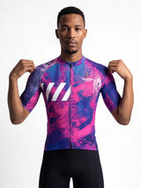 ROCKBROS heren fietsshirt Ink Burst ademend wielershirt Emerald Splash