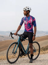 ROCKBROS heren fietsshirt Ink Burst ademend wielershirt Emerald Splash