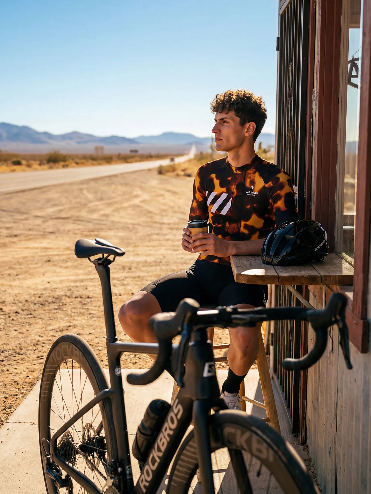 ROCKBROS heren fietsshirt Fur Code ademend wielershirt Smoked Tortoise