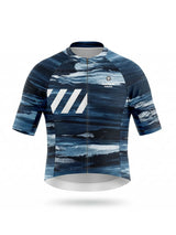 ROCKBROS heren fietsshirt Ink Burst ademend wielershirt Indigo Drift