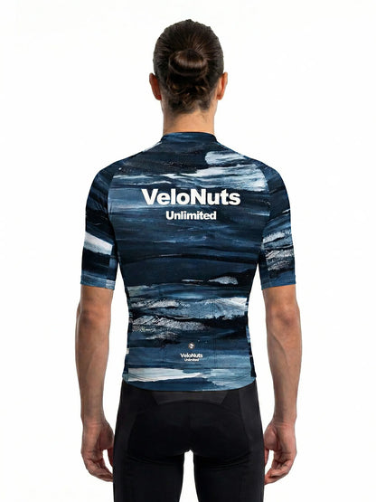 ROCKBROS heren fietsshirt Ink Burst ademend wielershirt Indigo Drift