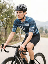 ROCKBROS heren fietsshirt Ink Burst ademend wielershirt Indigo Drift