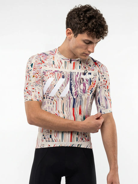 ROCKBROS heren fietsshirt Neon Condense ademend wielershirt Magenta Noise
