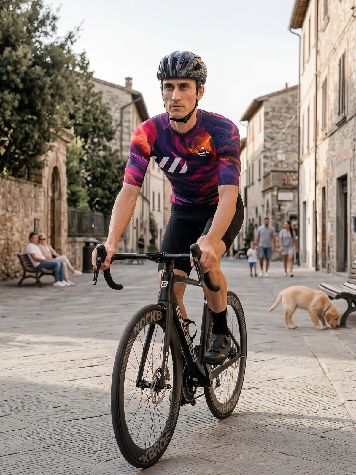 ROCKBROS heren fietsshirt Liquid Terrain ademend wielershirt Magma Flow