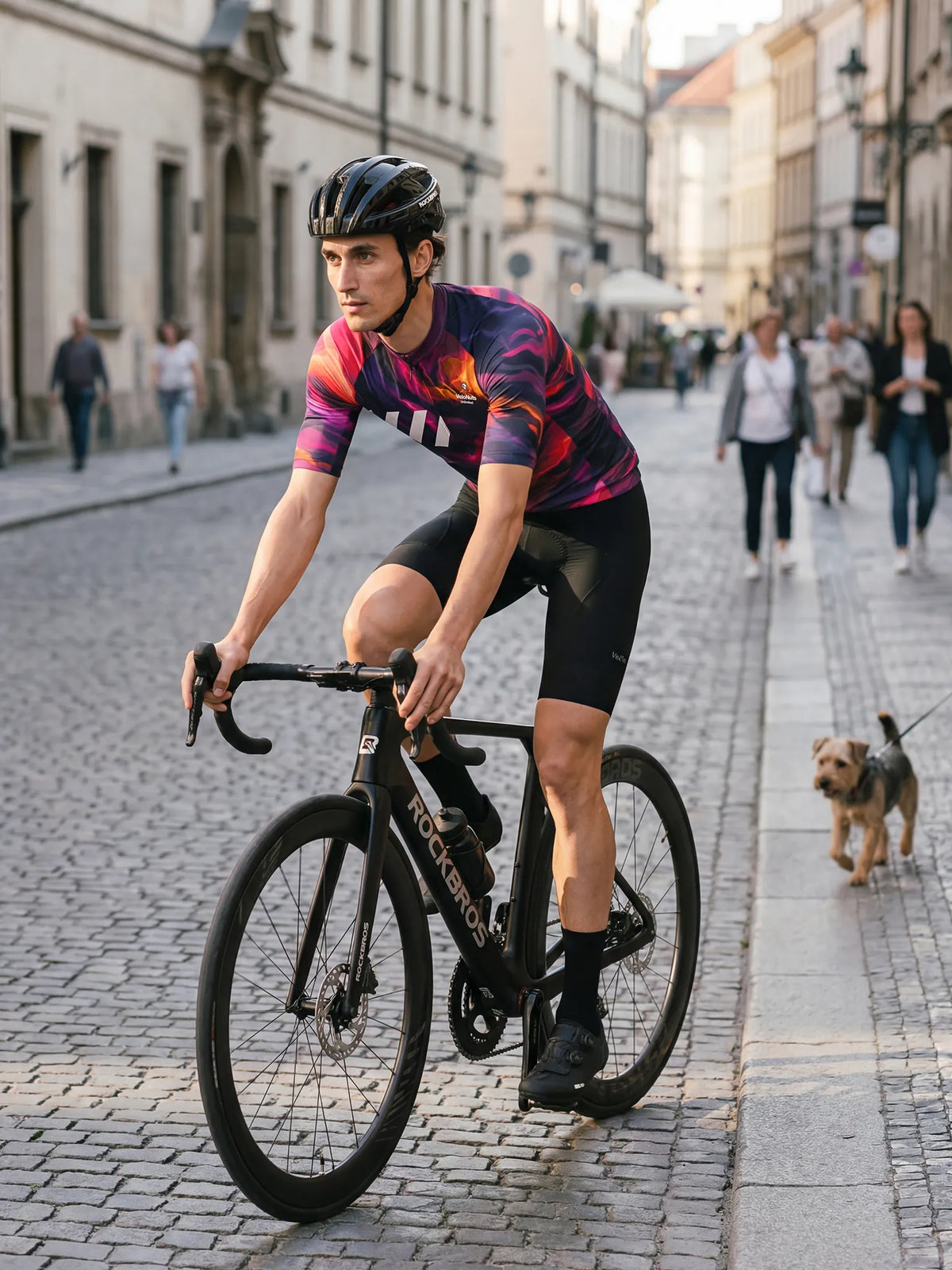 ROCKBROS heren fietsshirt Liquid Terrain ademend wielershirt Magma Flow