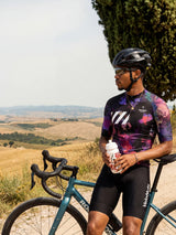 ROCKBROS heren fietsshirt Wild Garden ademend wielershirt Midnight Petals