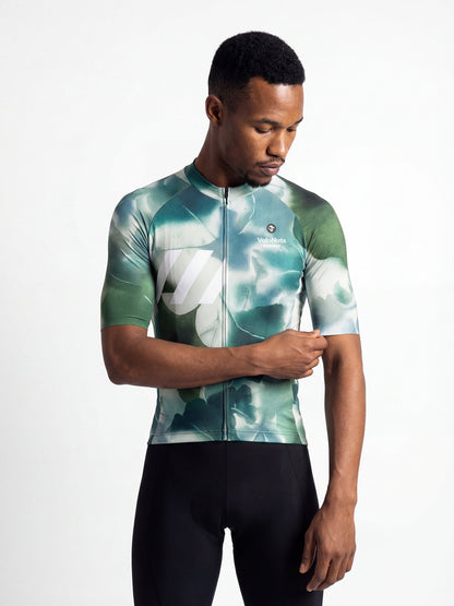 ROCKBROS heren fietsshirt Wild Garden ademend wielershirt Mist Leaf Canopy