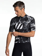 ROCKBROS heren fietsshirt Liquid Terrain ademend wielershirt Noir Marble