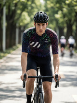 ROCKBROS heren fietsshirt Biolume Garden ademend wielershirt Neon Seed Burst
