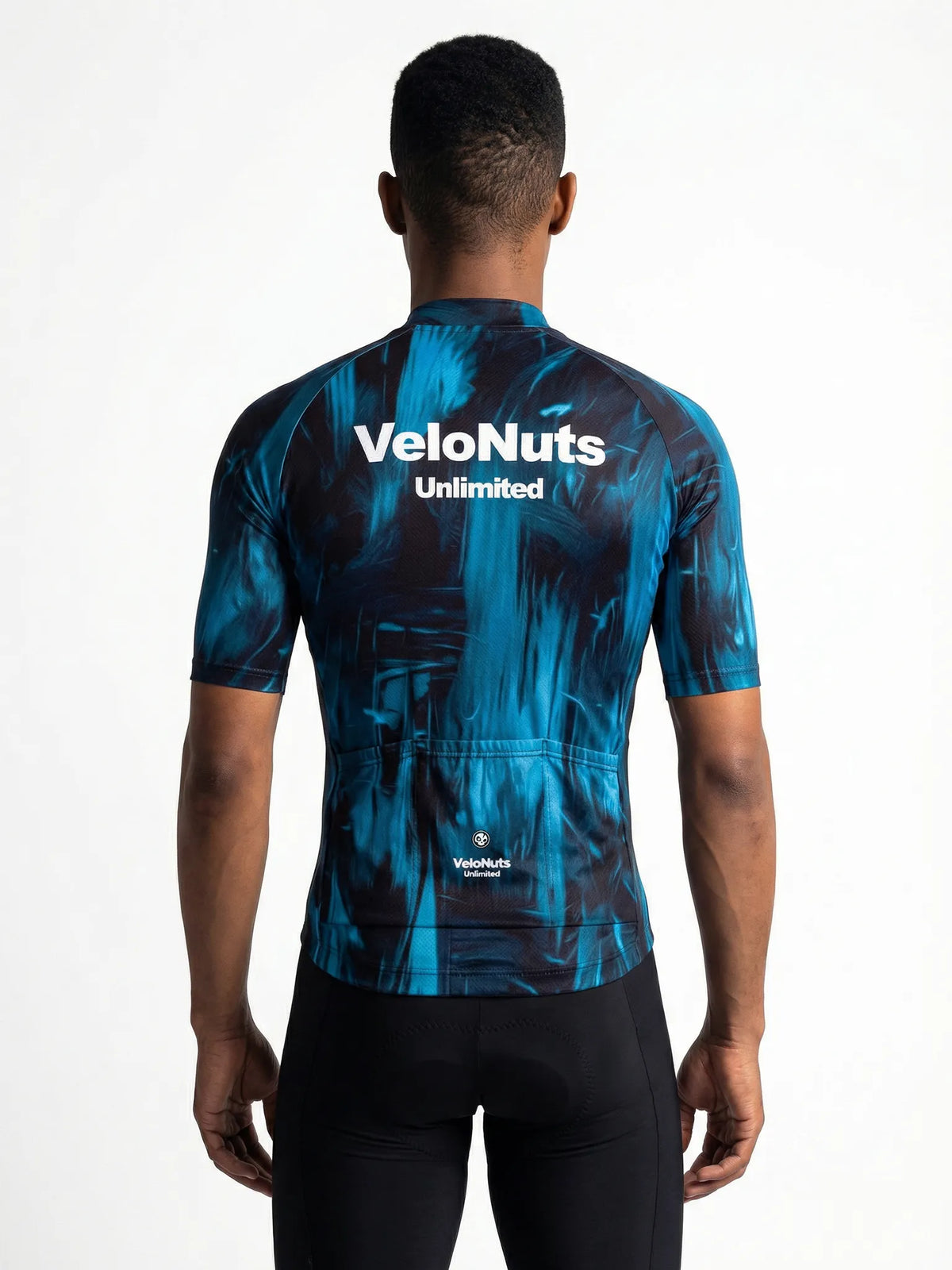 ROCKBROS heren fietsshirt Ink Burst ademend wielershirt Blue Phantom