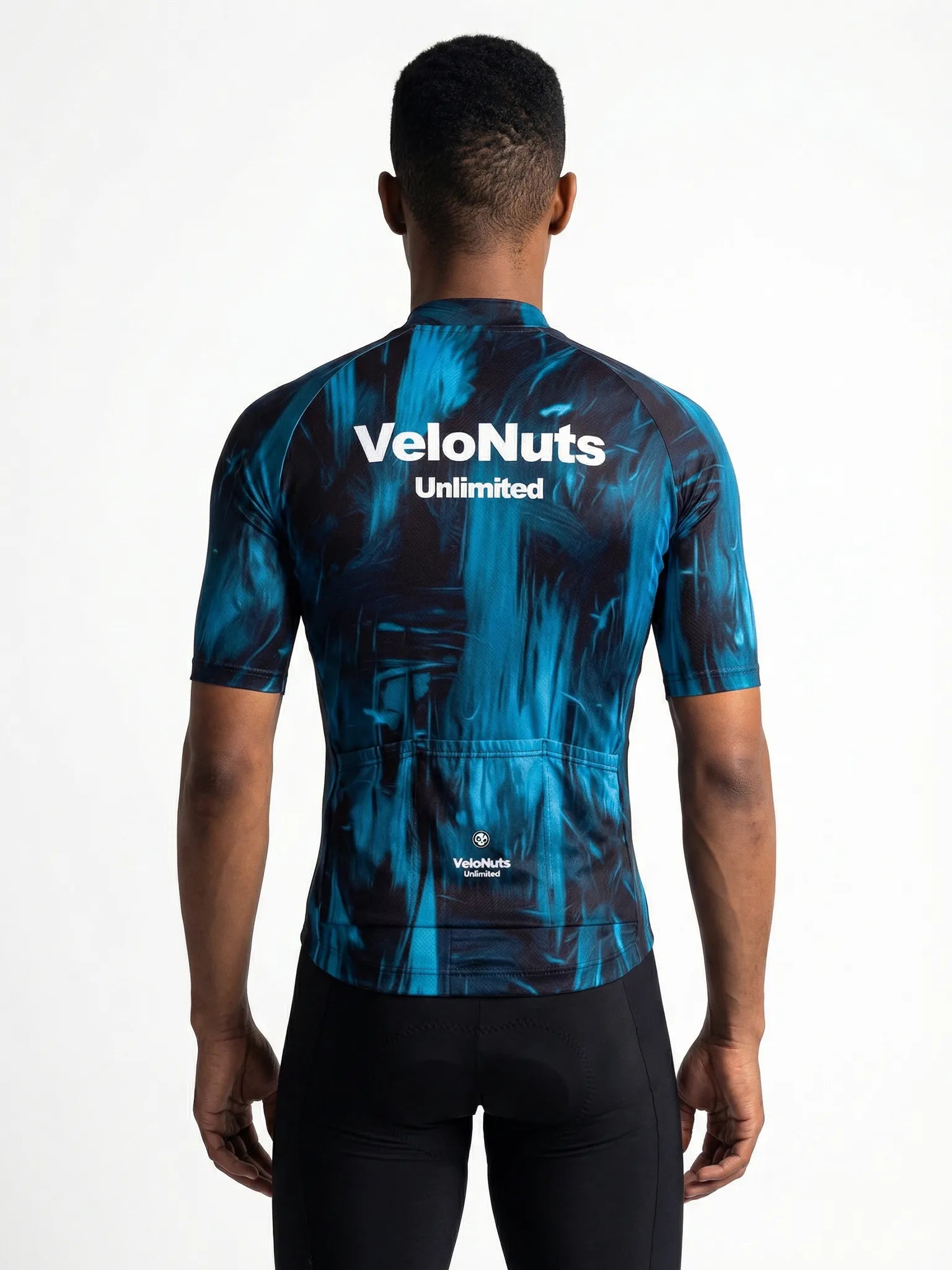 ROCKBROS heren fietsshirt Ink Burst ademend wielershirt Blue Phantom