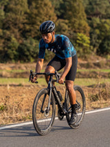 ROCKBROS heren fietsshirt Ink Burst ademend wielershirt Blue Phantom