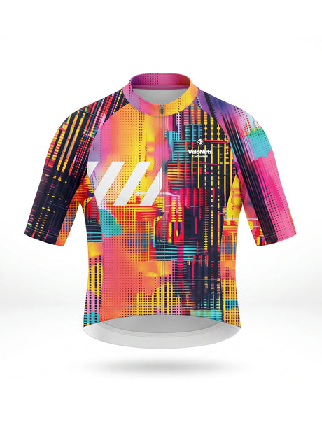 ROCKBROS heren fietsshirt Neon Condense ademend wielershirt Pink Skyline