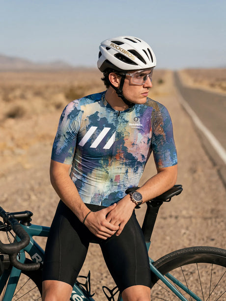 ROCKBROS heren fietsshirt Retro Signal ademend wielershirt Pixel Drift