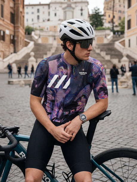 ROCKBROS heren fietsshirt Neon Condense ademend wielershirt Psywave Mirage