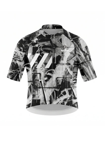 ROCKBROS heren fietsshirt Ink Burst ademend wielershirt Rust Scratch