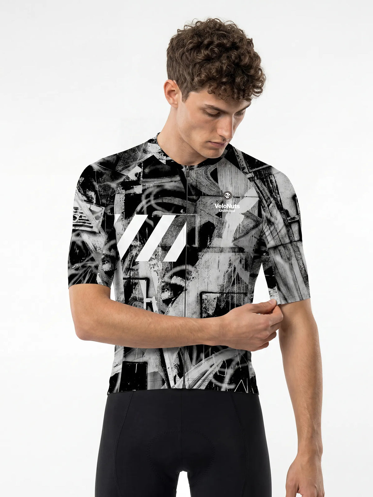 ROCKBROS heren fietsshirt Ink Burst ademend wielershirt Rust Scratch