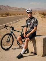 ROCKBROS heren fietsshirt Ink Burst ademend wielershirt Rust Scratch