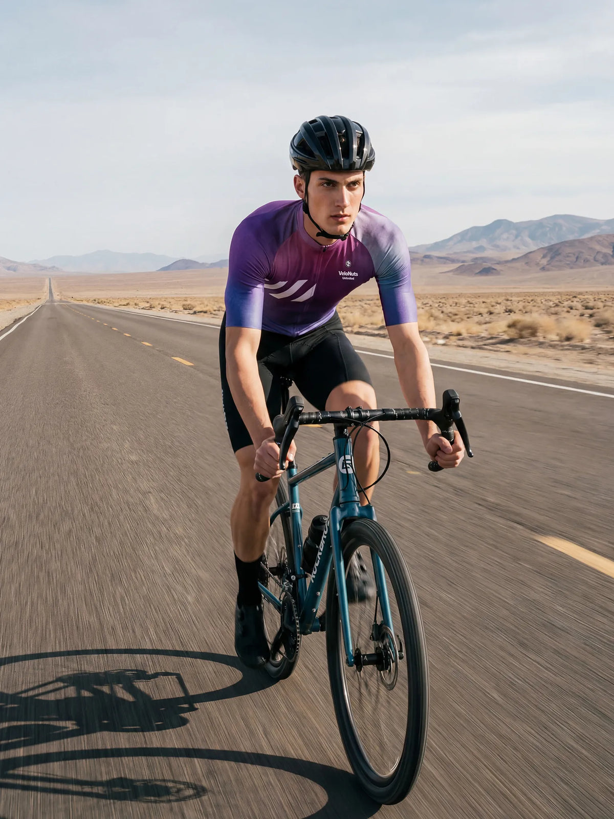 ROCKBROS heren fietsshirt Aura Fade ademend wielershirt Lavender Mist